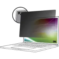 3M - Notebook privacy-filter - lys skærm, 16:9 - aftagelig - klæbemiddel - 15.6 - sort