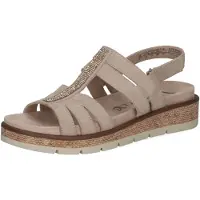 Caprice Sandal, beige, made of Leather and textile without heel, Size 39