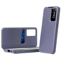 Mtp Products Samsung Galaxy A57 Smart Clear View Flip etui med kortplads - grå-lilla