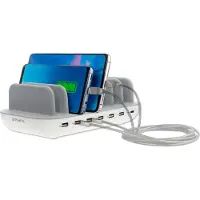 4smarts 2charge Office - Opladningsstation - 60 Watt - 2.4 A - 7 output-stikforbindelser (USB, 24 pin USB-C) - hvid