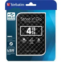 Verbatim 4TB 2,5" Store 'n' Go Sort USB 3.0 Ekstern Harddisk