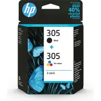 HP 305 2-Pack Tri-color/Black Original Ink Cartridge