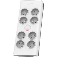 Philips SPN7080WA/60, 900 J, 8 AC stikkontakt(er), 3680 W, 16 A, Hvid, 2 m