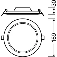 Ledvance Downlight Slim Rund 12W 4000K, 1020 lumen, 155 mm