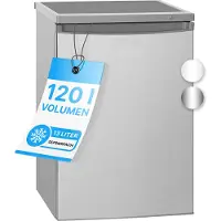 Bomann KS 2184 - Køleskab med fryseenhed - bredde: 56 cm - dybde: 57.5 cm - højde: 84.5 cm - 120 liter - Klasse E - rustfritstål look