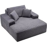 Vevor Chaiselongstol, 1240 mm Benfri Chaiselong Indendørs, Moderne Polstret Overdimensioneret Læsestol med Puder og Armlæn, Sofa Dyb Sæde til Stue, Soveværelse, Balkon