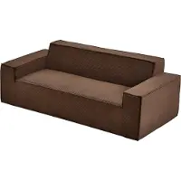 Vevor 2110 mm moderne sofa, komfortabel fløjlssofa med dybe sæder, Cloud-sofa med brede armlæn, ingen samling nødvendig, stor plyssofa ideel til stue, soveværelse, lejlighed og kontor, brun