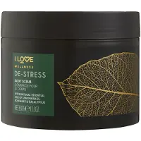 I Love Wellness DESTRESS Body Scrub with Lemongrass, Rosemary & Eucalyptus Essential Oils 350g