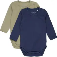 Minymo Body l/æ - 2-Pak - Dark Navy - - 1 år (80) - Body L/Æ