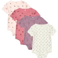 Pippi Baby Bodyer k/æ - 4-pak - Dusty Rose - - 62 - Body K/Æ