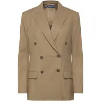 Ralph Lauren Polo Ralph Laurentil kvinder. 211977096001 Brun dobbeltradet blazer i uld (34), Casual, Bomuld