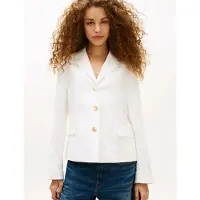 Tommy Hilfiger Tommy Hilfigertil kvinder. WW0WW49335 Slim fit blazer med knapper i hvidguld (42), Casual, Polyester