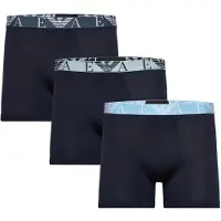 Emporio Armani Emporio Armanitil mænd. EM000261_AF20668 Sæt med 3 navy Bold Monogram boxershorts (S), Afslappet, Bomuld, Blå