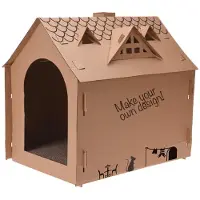 24hShop Kattehus af pap 48x44x36 cm / Kattehytte / Kradsehus