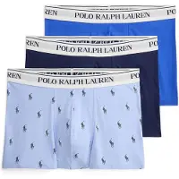 Ralph Lauren Polo Ralph Laurentil mænd. 714830299208 Sæt med 3 blå boksershorts i elastisk bomuld (M), Afslappet