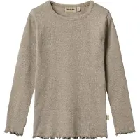 Wheat Bluse - Rib - Ida - Gravel Melange - - 7 år (122) - Bluse