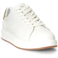 Ralph Lauren Lauren Ralph Laurentil kvinder. 802974379002 Ainsley hjemmesko i læder med hvid kant (41), Fast, Blonder, Casual, Sport