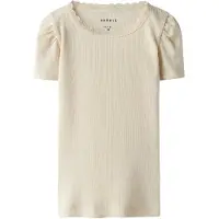 Name it T-shirt - Rib - Noos - NmfKab - Summer Sand - - 5 år (110) - T-Shirt