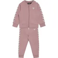 Hummel Sweatsæt - HMLBille - Rosa m. Hvid - - 1 år (80) - Sweatsæt