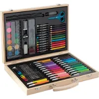 Grafix Coloring sæt - 86 dele i træ kuffert