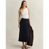 Gant Ganttil kvinder. 4400169 Mørkeblå plisseret midiskørt (42), Casual, Klassisk, Polyester