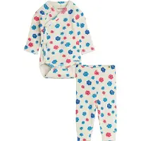 Mini Rodini Sæt - Rib - Flowers/Pointelle - Multi - - 68 - Body L/Æ