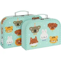 A Little Lovely Company Kuffertsæt - 2 Stk. - Animal Friends - - OneSize - Kufferter