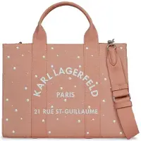 Karl Lagerfeld Håndtaske 'Rue St-Guillaume' pastelpink / hvid