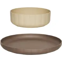 OYOY Spisesæt - Bioplast - 2 dele - Pullo - Taupe/Vanilla - - OneSize - Spisesæt