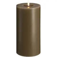 Moods & More LED bloklys i dark sand med smelteeffekt - Ø 9,9 cm x H 20 cm
