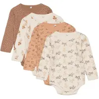 Pippi Baby Bodyer l/æ - 4-pak - Whitecap Grey - - 62 - Body L/Æ