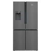 Siemens iQ700 KF96DPXEA - Køleskab/fryser - frans dør-bundfryser med vanddispenser, isdispenser - Wi-Fi - bredde: 90.5 cm - dybde: 73.1 cm - højde: 183 cm - 574 liter - Klasse E - sort rustfrit stål