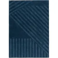 NJRD Levels Stripes uldtæppe Blå, 200x300 cm