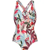 LASCANA Badedragt creme / lyseblå / lilla / orange