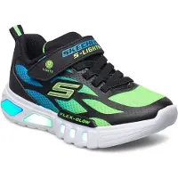 SKECHERS Junior S Lys Fleks Glød - Dezlo Træningssko Blå/Sort/Lime