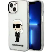 Karl Lagerfeld Ikonik Karl-etui til iPhone 14 Plus - gennemsigtig