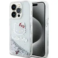 Hello Kitty Liquid Glitter Charms Kitty Head-etui til iPhone 14 Pro Max - sølv