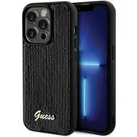 GUESS Sequin Script Metal-etui til iPhone 13 Pro Max - sort