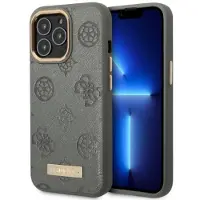 GUESS GUHMP13LSAPSTG iPhone 13 Pro / 13 6,1" grå/grå hardcase Peony Logo Plate MagSafe