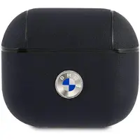 BMW Læderetui til AirPods 3 Sølv Logo Marineblå