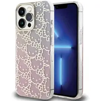 Hello Kitty IML Gradient Electrop Crowded Kitty Head-etui til iPhone 13 Pro / 13 - pink