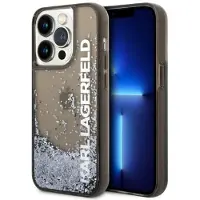 Karl Lagerfeld Liquid Glitter Elong-etui til iPhone 14 Pro - sort