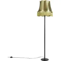 QAZQA Retro gulvlampe sort med mormorslampeskærm grøn 45 cm - Simplo
