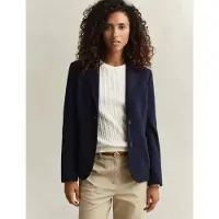 Gant Ganttil kvinder. 4770330 Americana Slim Fit i marineblå piqué (40), Casual, Bomuld, Klassisk