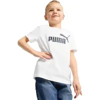 Puma ESS No. 1 Logo Tee Kids, Clothing, White, 6-7Y