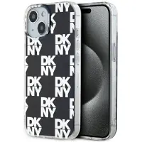 DKNY IML Checkered Mono Pattern etui til iPhone 15 Plus / 14 Plus - sort