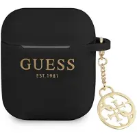 GUESS GUA2LSC4EK cover til AirPods 1/2 - sort/sort silikone charm 4G Collection