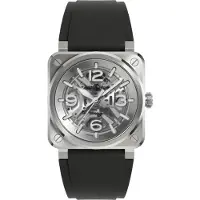 Bell & ross Herreur BR03A-BL-SKST/SRB BR 03 Sølvfarvet/Gummi