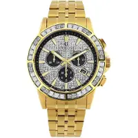 Louis XVI Herreur XLXVI1130 Majeste Iced Out Sort/Gul guldtonet stål