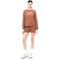 EA7 EA7til kvinder. 7W000974_AF13135 T-shirt og shorts sæt i brun stretch bomuldsjersey (S), Casual, Afslappet